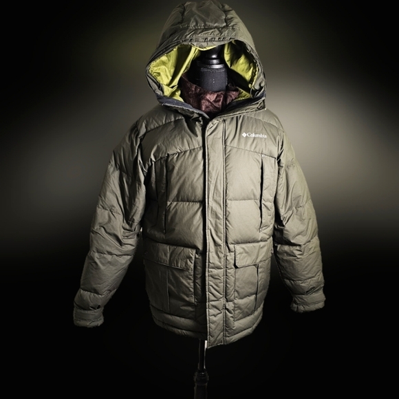 Columbia Omni Heat,Hooded ,Long Length Omni-Tech WInter Jacket Green Medium - Picture 1 of 15